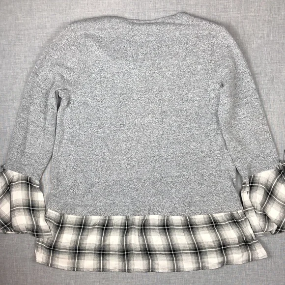 Style & Co Gray Plaid Layered Look Top Size Small - Picture 5 of 5